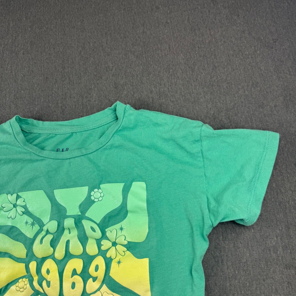 Gap Kids Green Retro 1969 Graphic T-Shirt Size L 10/12 Short Sleeve Tee‎